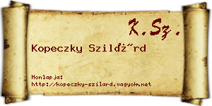Kopeczky Szilárd névjegykártya
