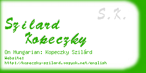 szilard kopeczky business card